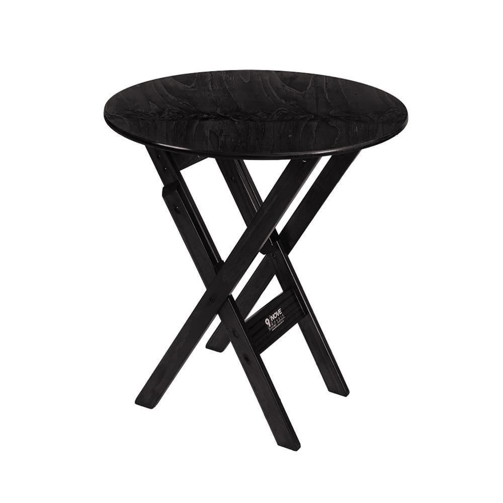 Mesa Redonda 68cm Diametro Dobravel Madeira Bar Restaurantes Preto - I9 Móveis