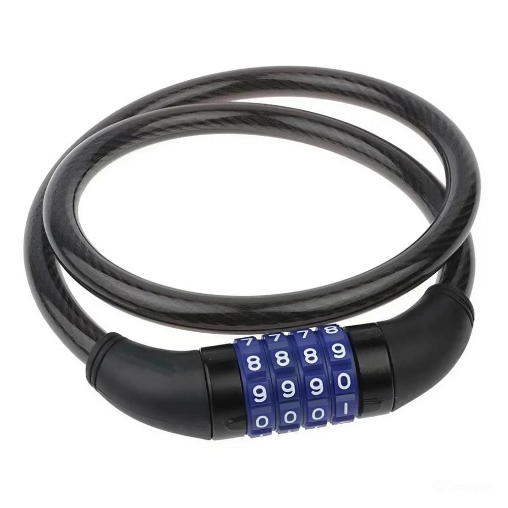 Cadeado Espiral Bicycle Lock Trava com Senha - Preto