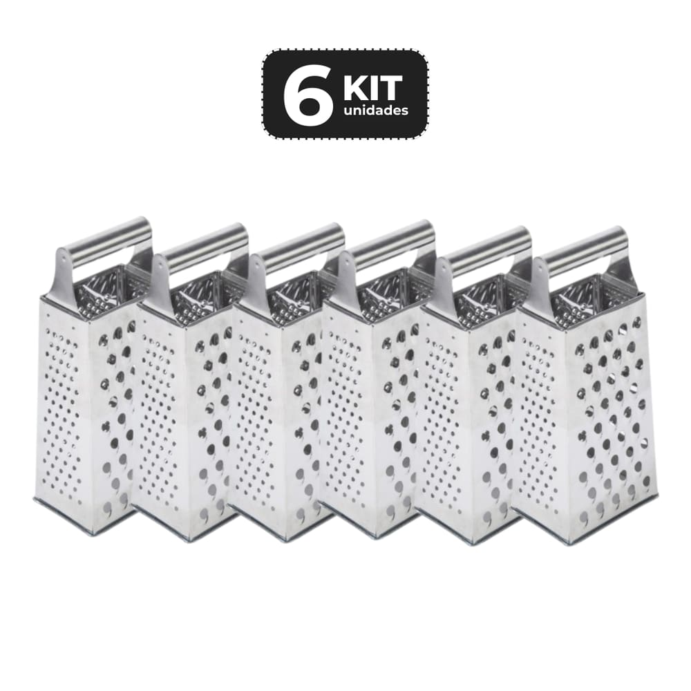 KIT 6 RALADOR INOX 4 FACES 7”