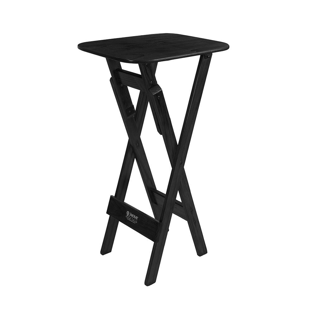 Mesa Bistrô 54x44cm Dobrável Madeira Bares Restaurantes Preto / Liso