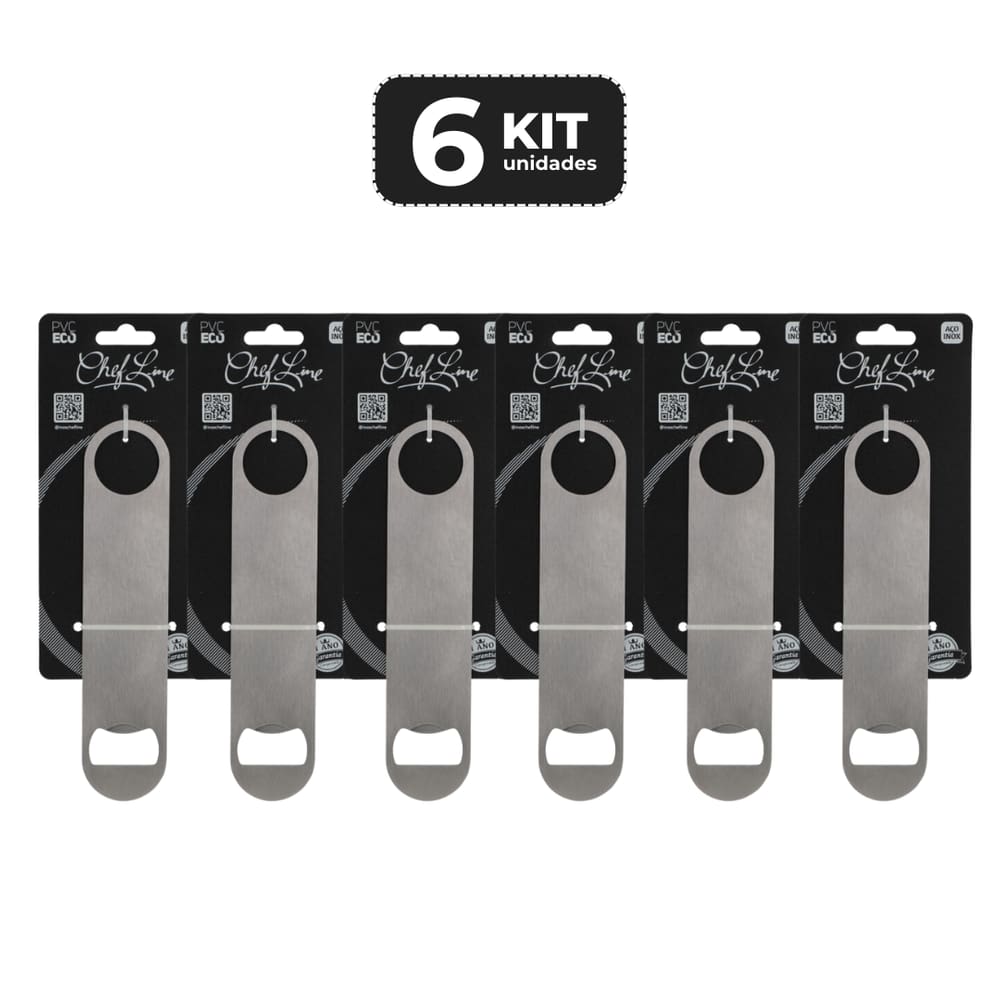 Kit 6 Abridor Para Garrafa Inox Speed Open 18 Cm