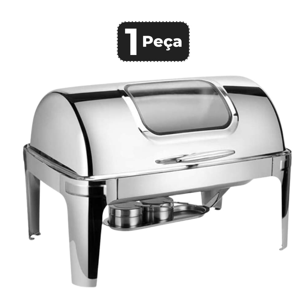 Rechaud 9 Lt. Gn 1/1 Com Fogareiro E Suporte Para Resistencia