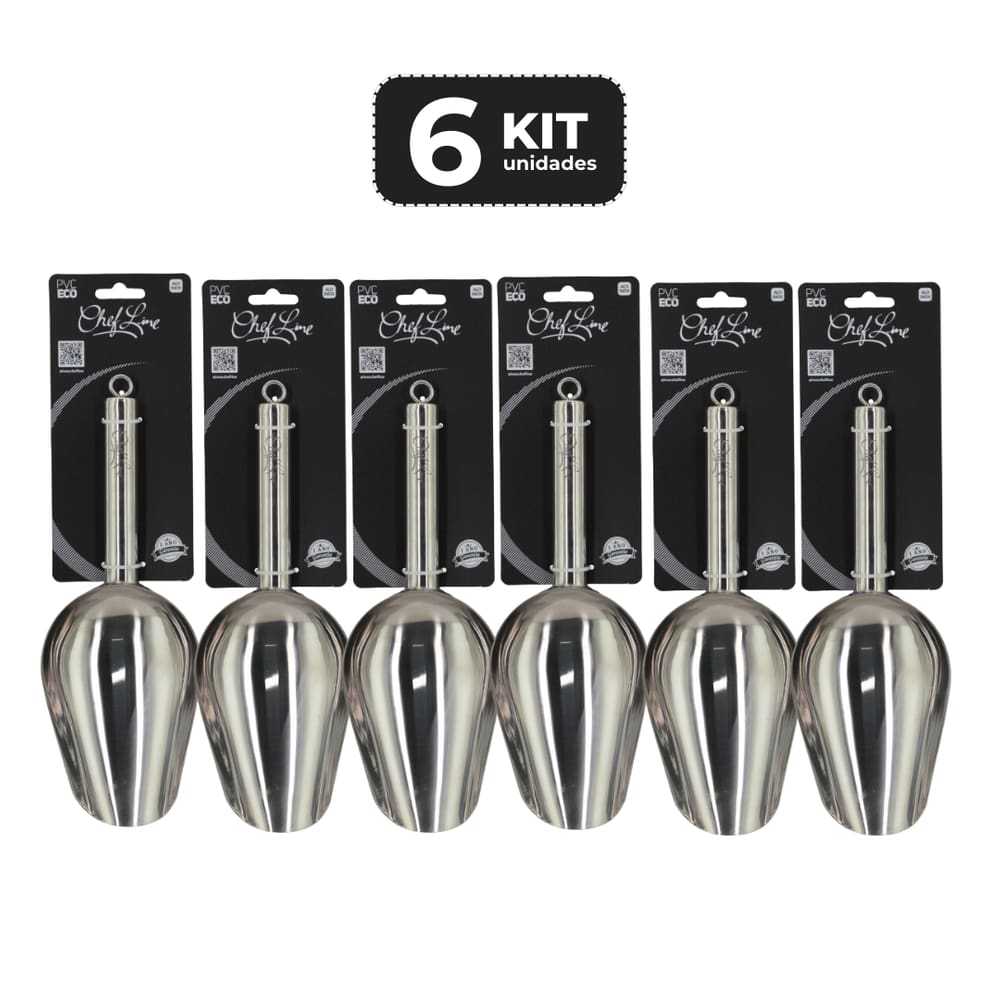 Kit 6 Pa Para Gelo Inox Barman Profissional