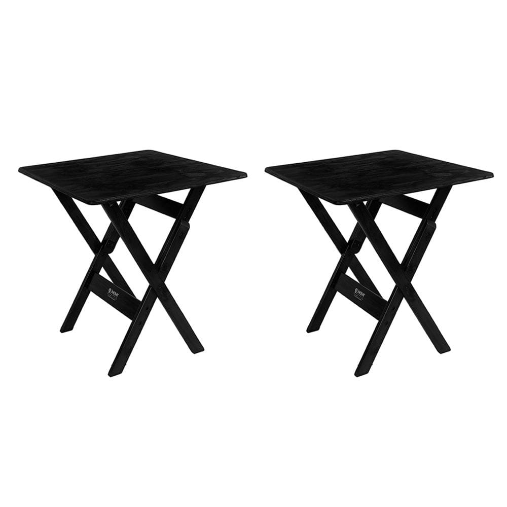 Mesa Dobrável 70x70 Kit 2 Unidades Pinus Madeira Tratada Preto