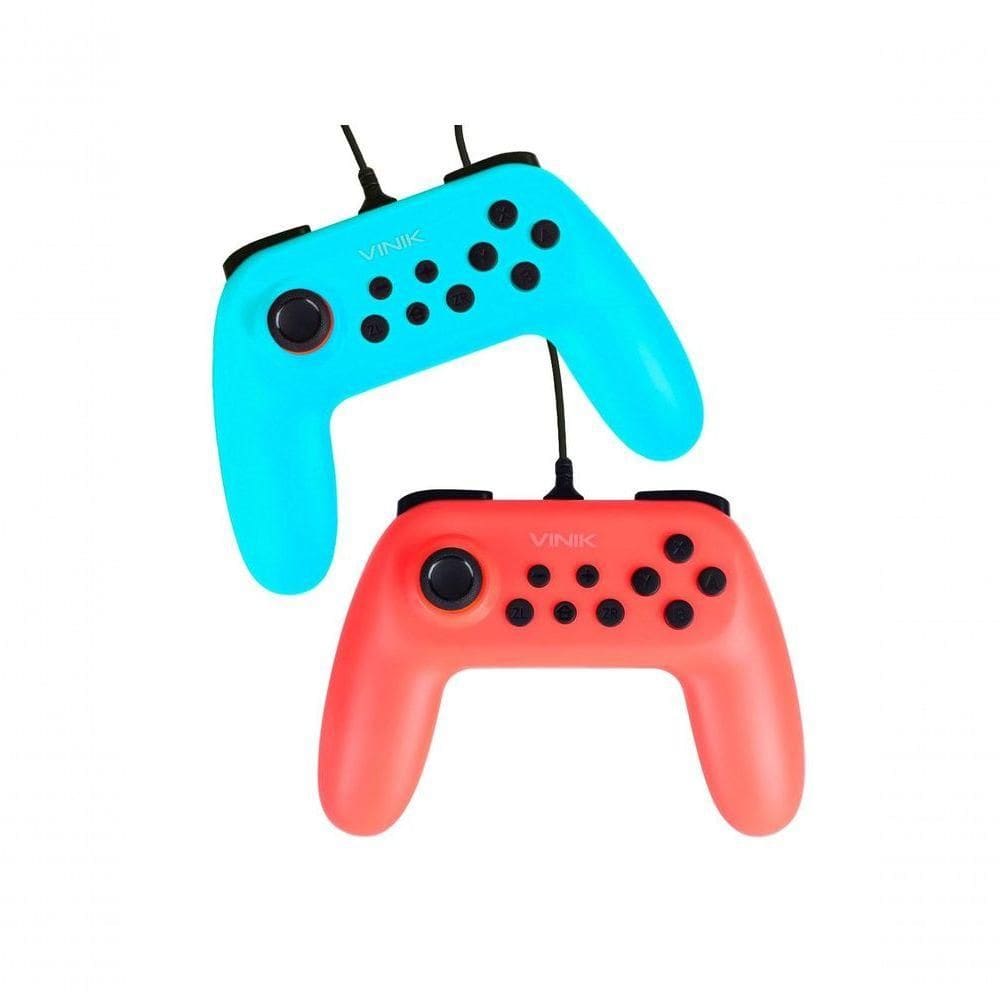Kit Com 2 Controles Usb Switch-nintendo Switch - Vinik Ns Color
