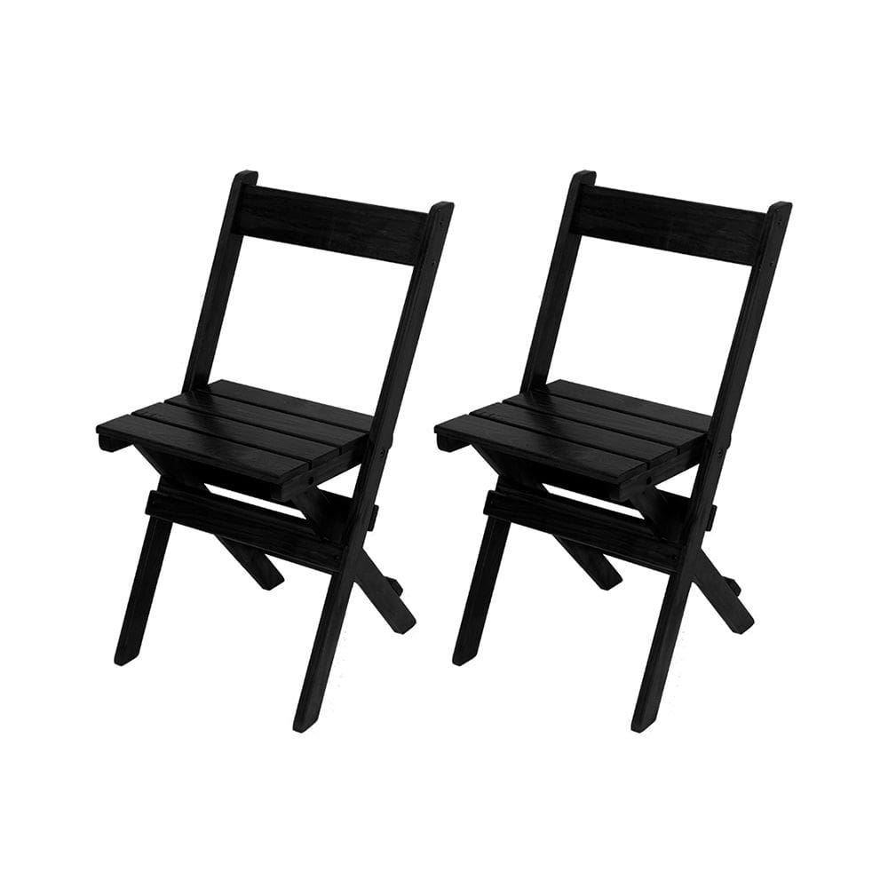 2 Cadeiras Dobraveis para Restaurantes e Bares Pizzarias Preto / Liso