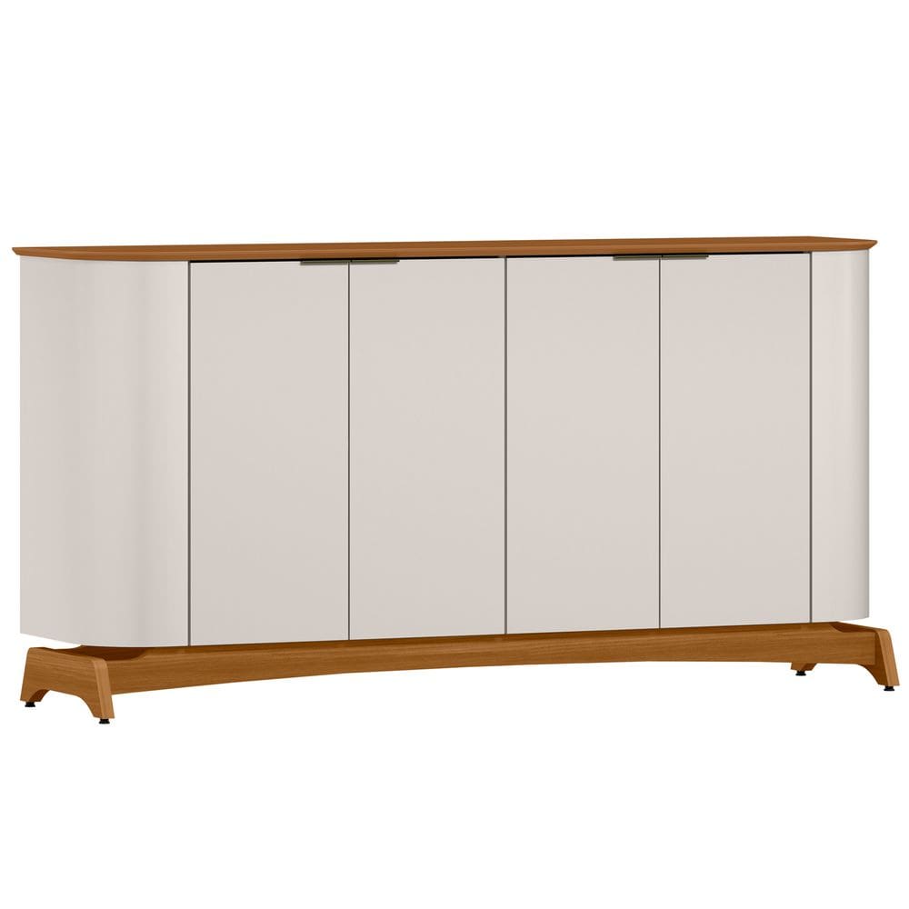 Balcão Aparador para Sala de Jantar 1,60m Serena Cor Off White/Ypê - New Ceval
