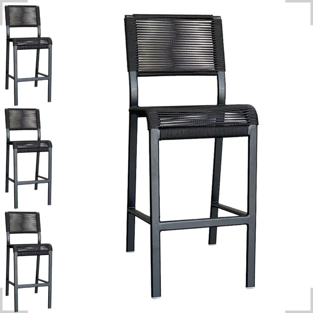 Kit 4 Banquetas Alta Para Cozinha Bar Balcão Bistrô