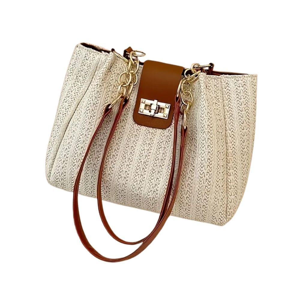 Bolsa de Palha Feminina de Ombro Boho Chic Verão Praia