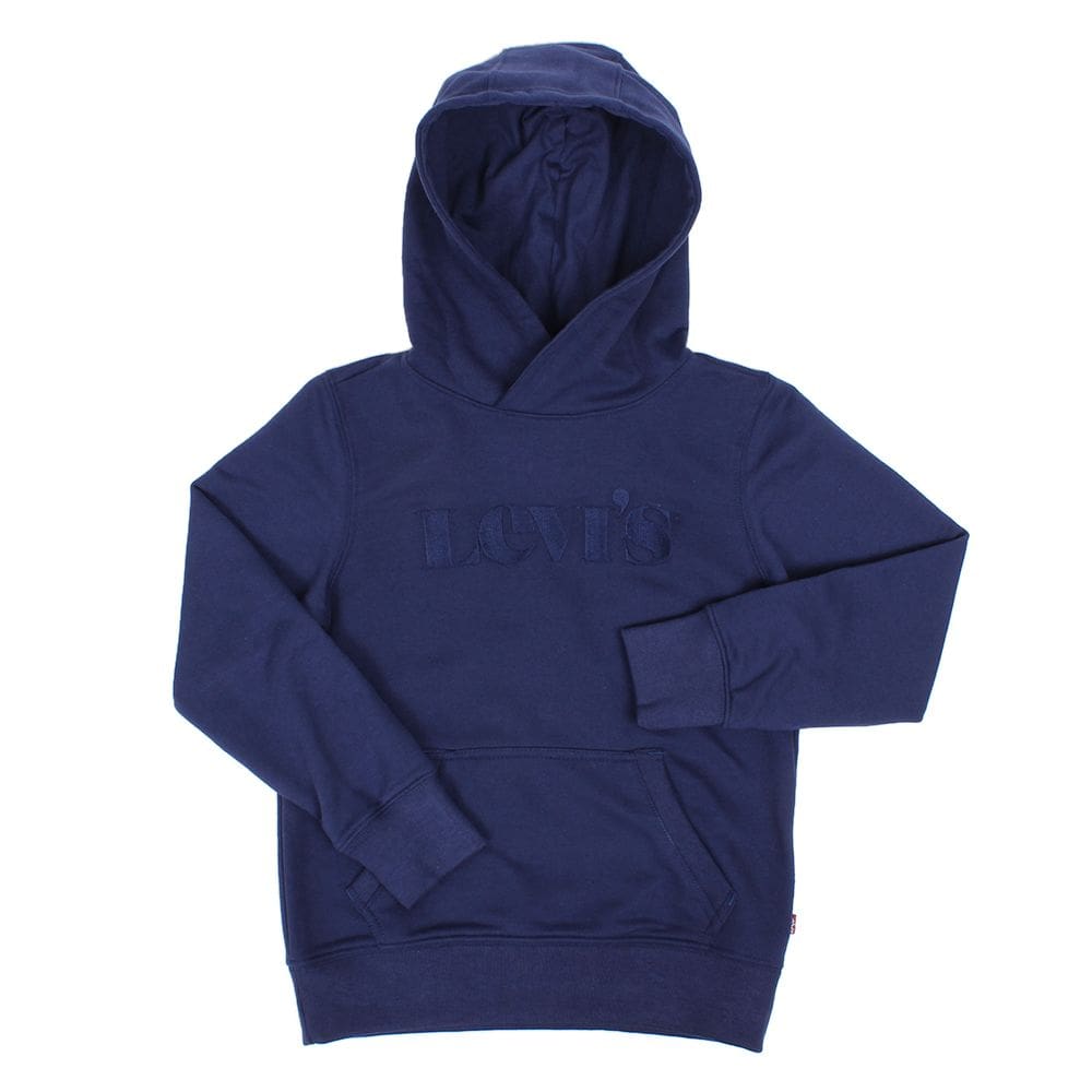 Blusa de Frio Infantil Masculina com Capuz Azul Levi`s 29817