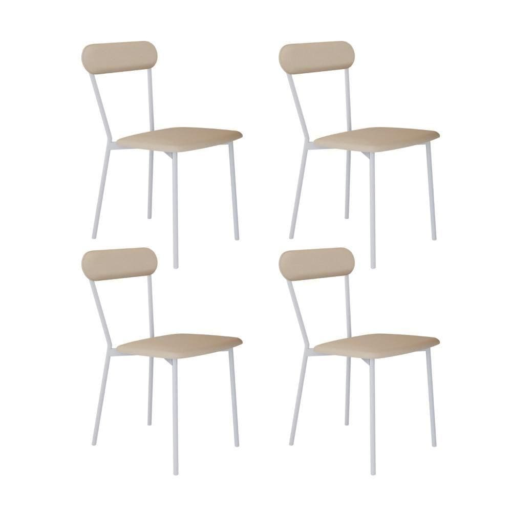 Cadeira Vintage Emília Fixa C-4 Pes 450 X 505 X 810 Mm C-4 Un. Pés Brancos. Cy.areia Light Areia Light City