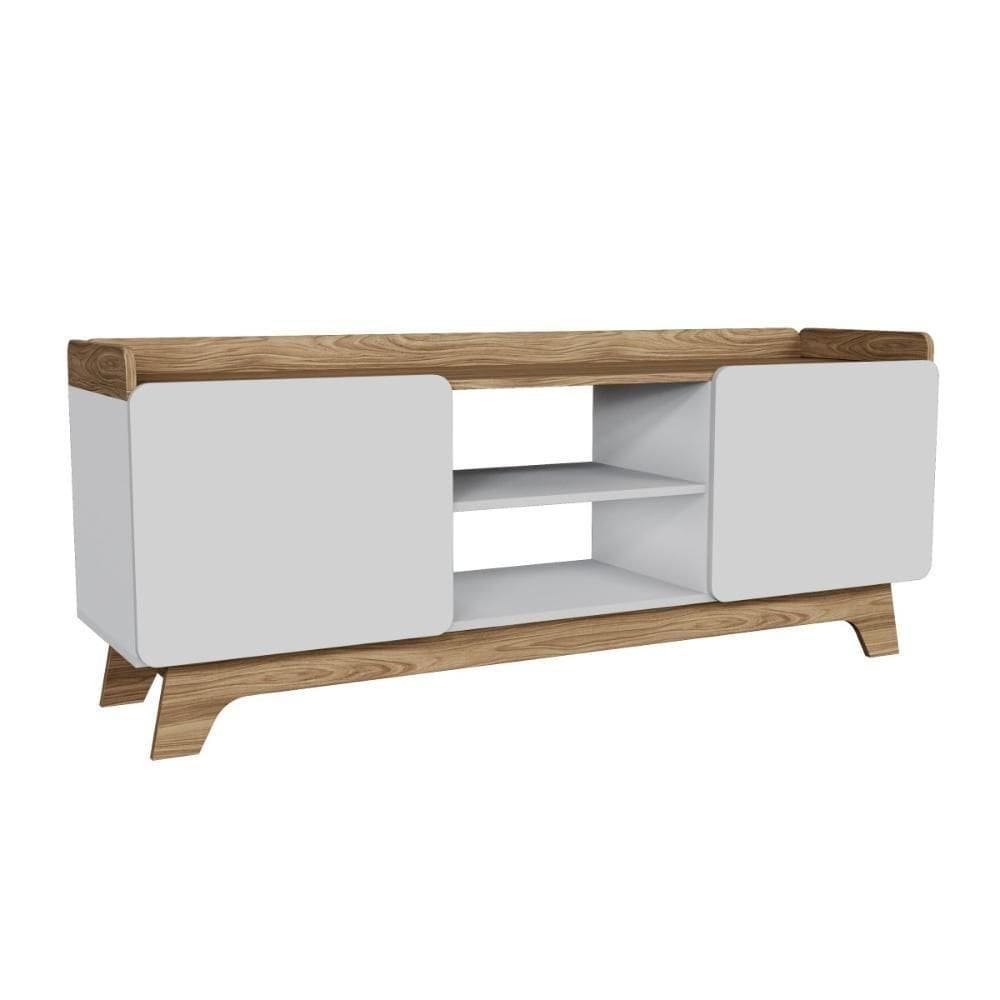 Rack Para Tv Até 65`` Com 2 Portas 150cm John - Branco