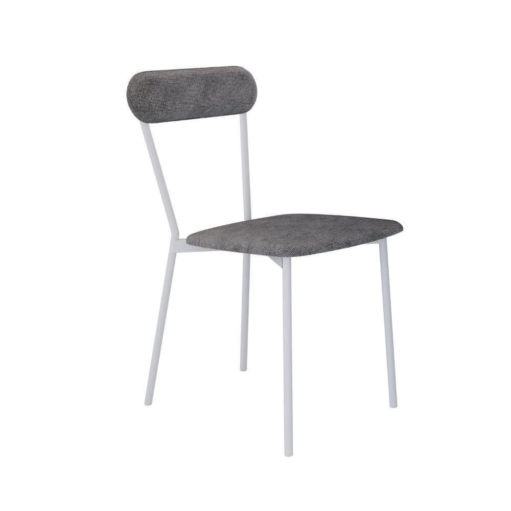Cadeira Vintage Emília Fixa C-4 Pes 450 X 505 X 810 Mm C-1 Un. Pés Brancos.cy.nevoa Prata Névoa Prata City
