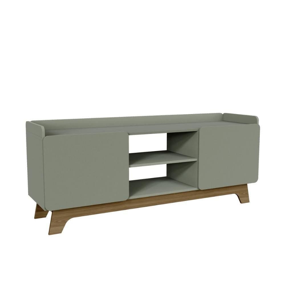 Rack Para Tv Até 65`` Com 2 Portas 150cm John - Verde