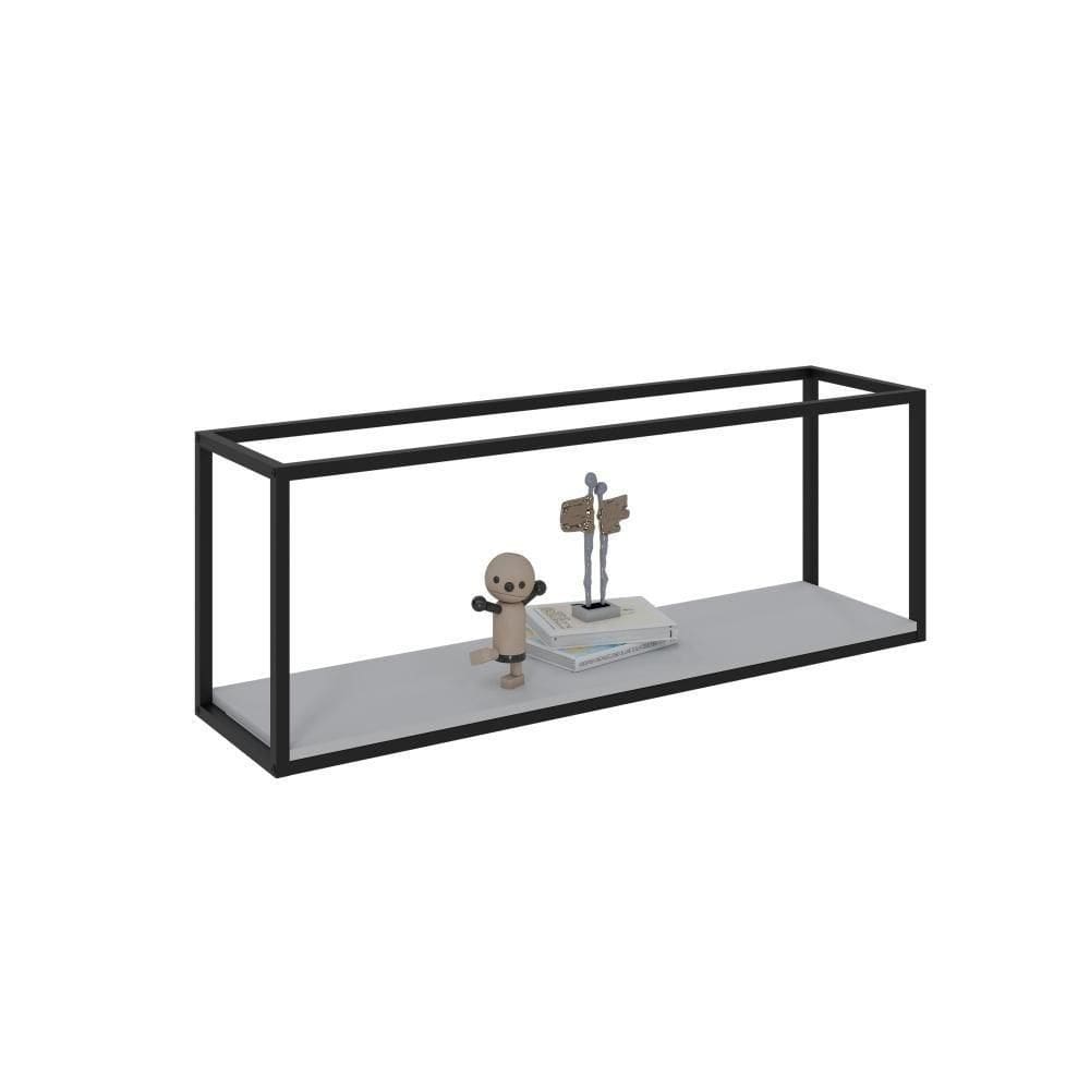 Nicho Aéreo Dynamica 120x30x42cm C-01 Prateleira Branco Chess - Est.preta Branco Chess - Est.preta