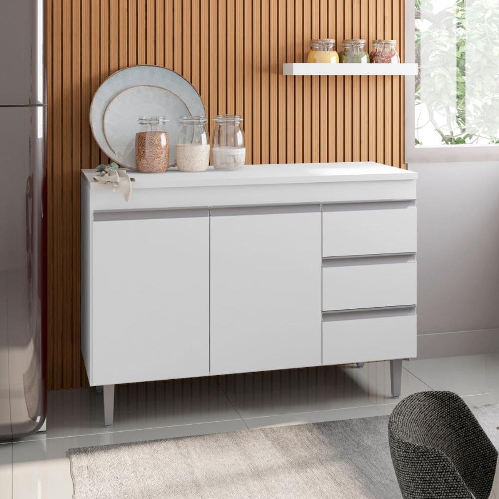 Balcao de cozinha Virginia 2pt 1,20m branco