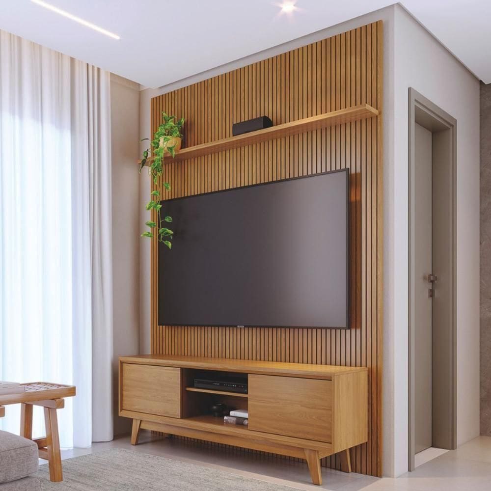 Kit Milo Painel E Rack Com Painel Cumaru