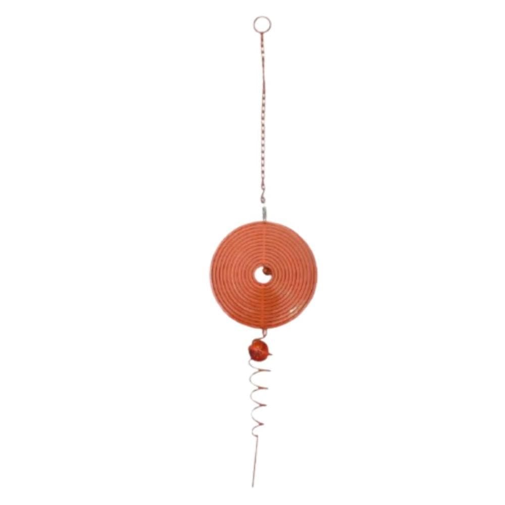 Sino de Vento Giratório Decorativo Jardim Zen Laranja NKD