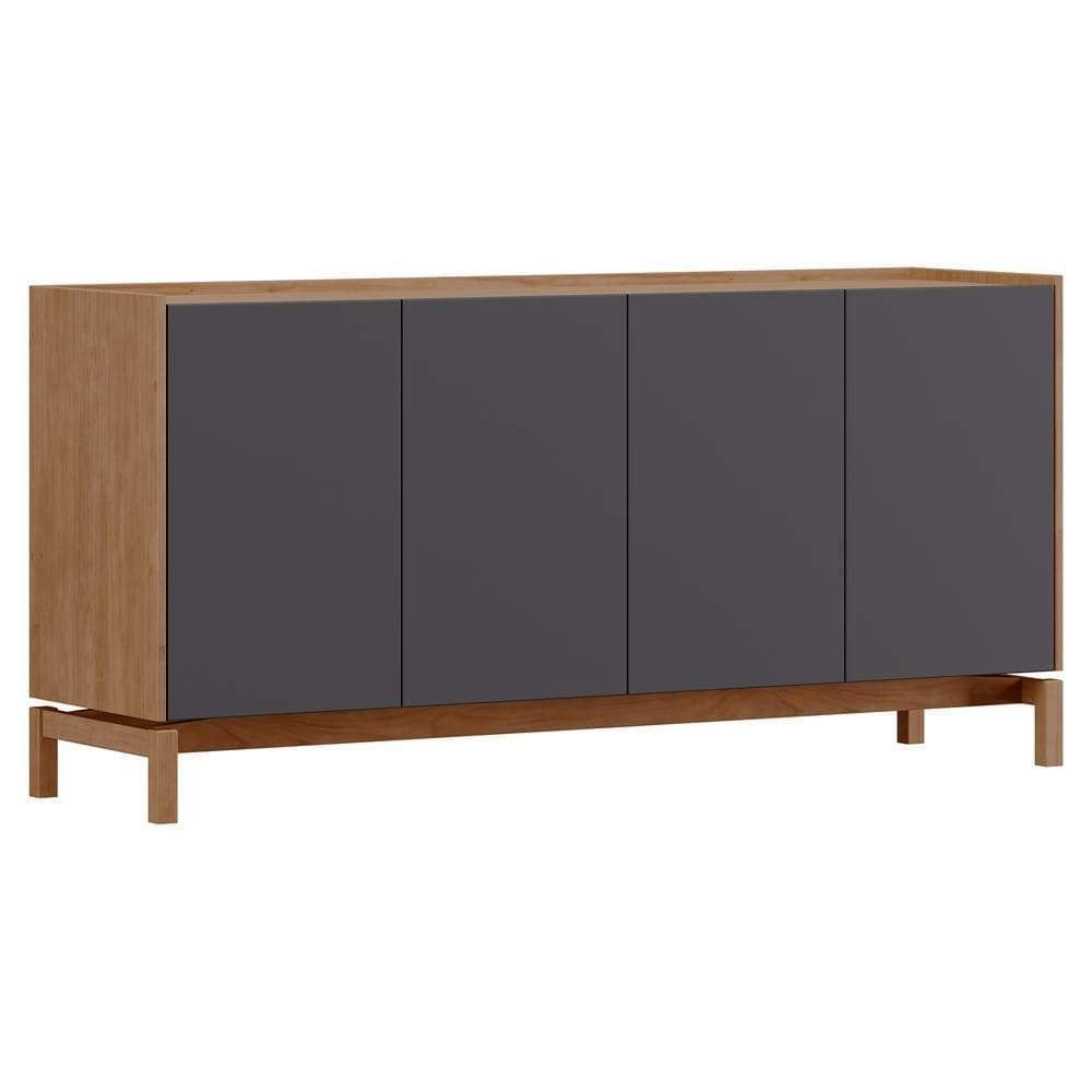 Aparador Buffet Para Sala De Jantar 4 Portas 165cm Esdras F06 Tauari Concret - Lyam Decor