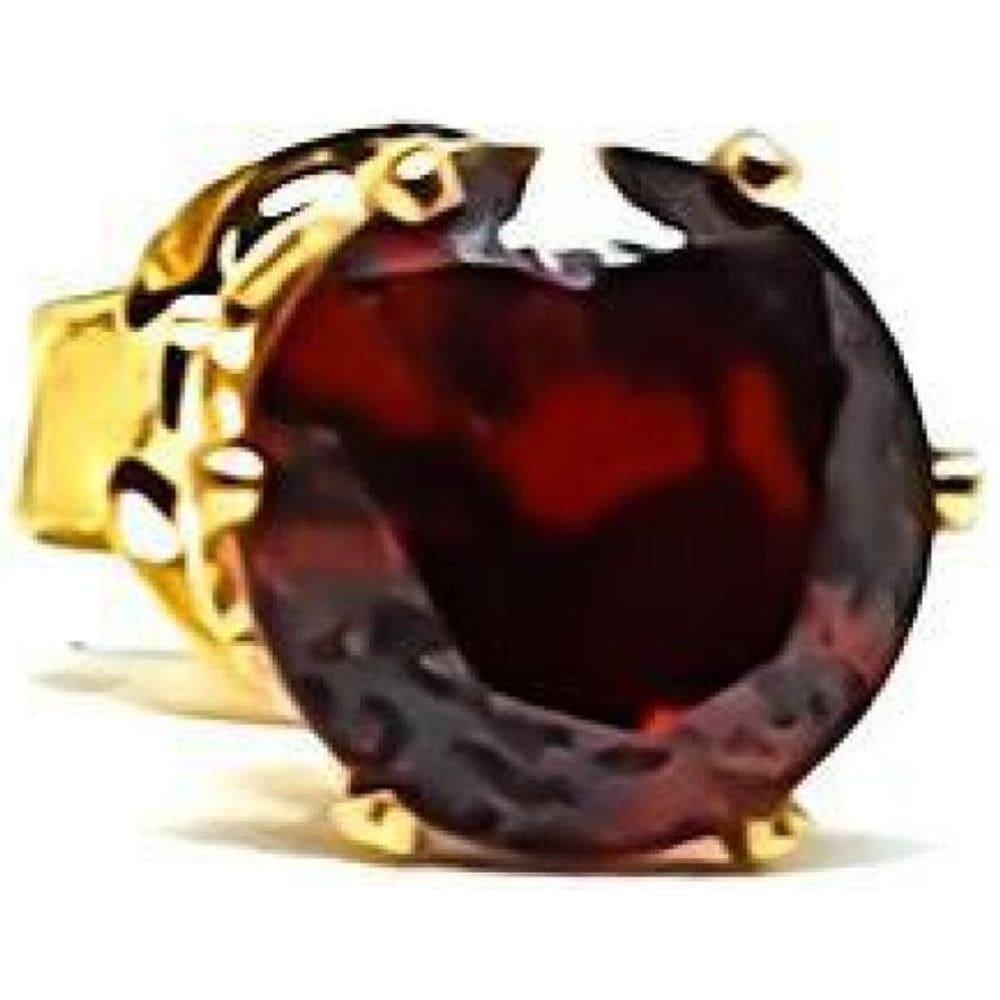 Brinco Lonely Six Solitário Cristal Rubi Folheado Ouro 18K