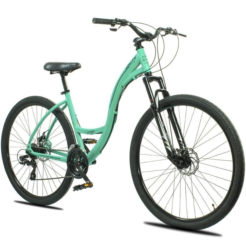 Bicicleta Aro 29 South Curving 700 Vintage Retro 21v Câmbios Shimano Verde