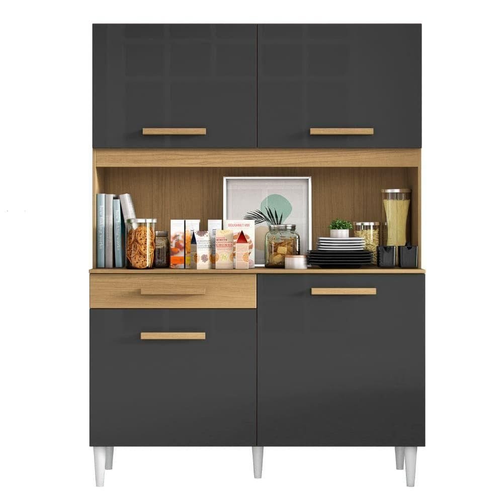 Armário De Cozinha Completa Perola Aramóveis Madeirado