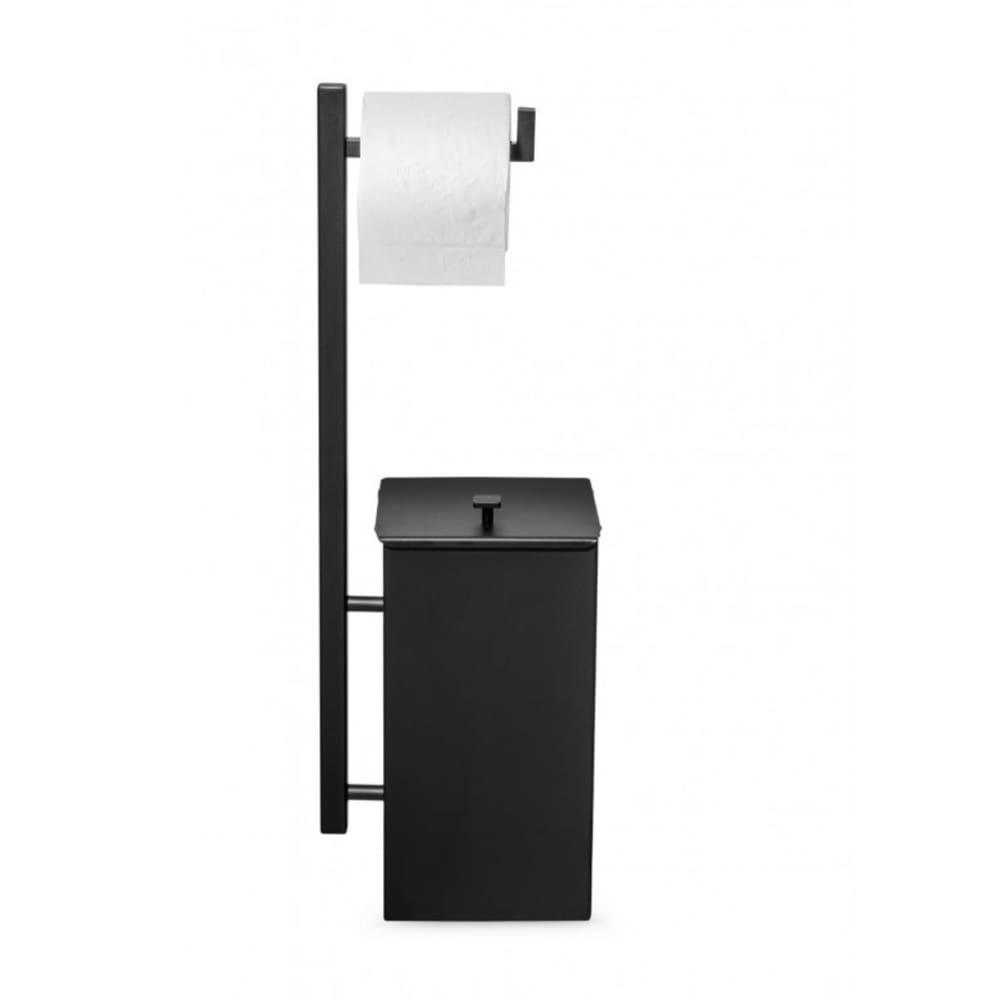 Lixeira com Papeleira Preto Fosco 6 Litros Ecobin