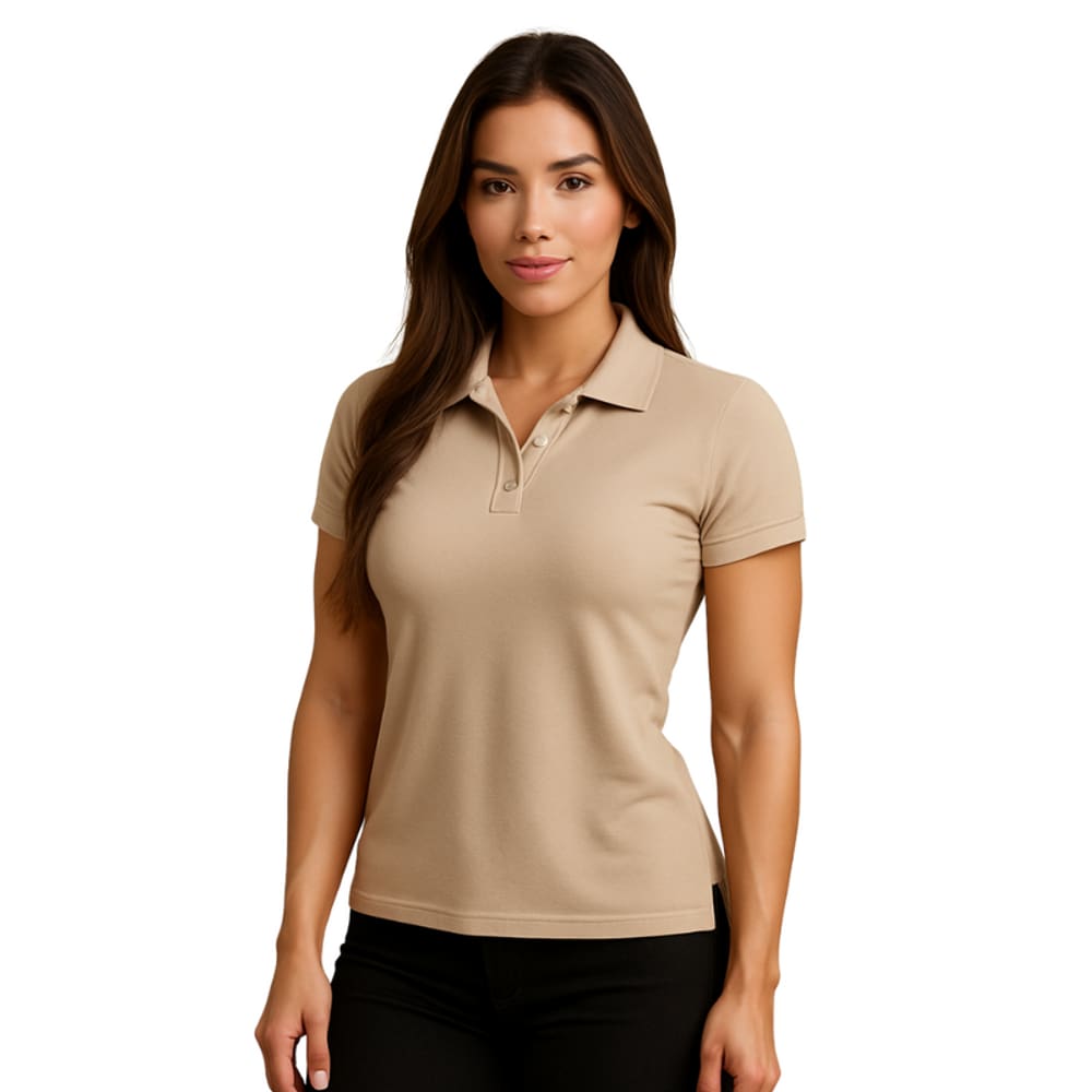 Camiseta Polo Baby Look Areia