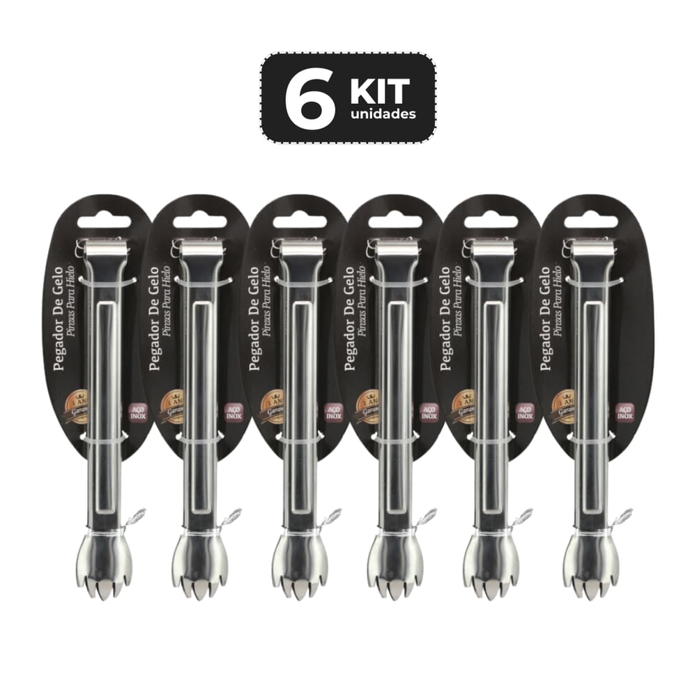 Kit 6 Pegador De Gelo Inox 18.5 Cm