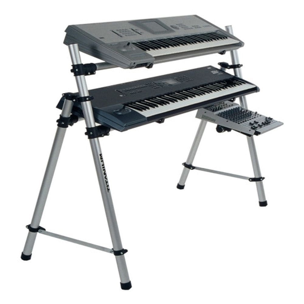 Rack Suporte de Apoio  de 2 Teclados TITANIUM TY212-BEM Estante Para Teclados 6 Oitavas 76 Teclas Universal