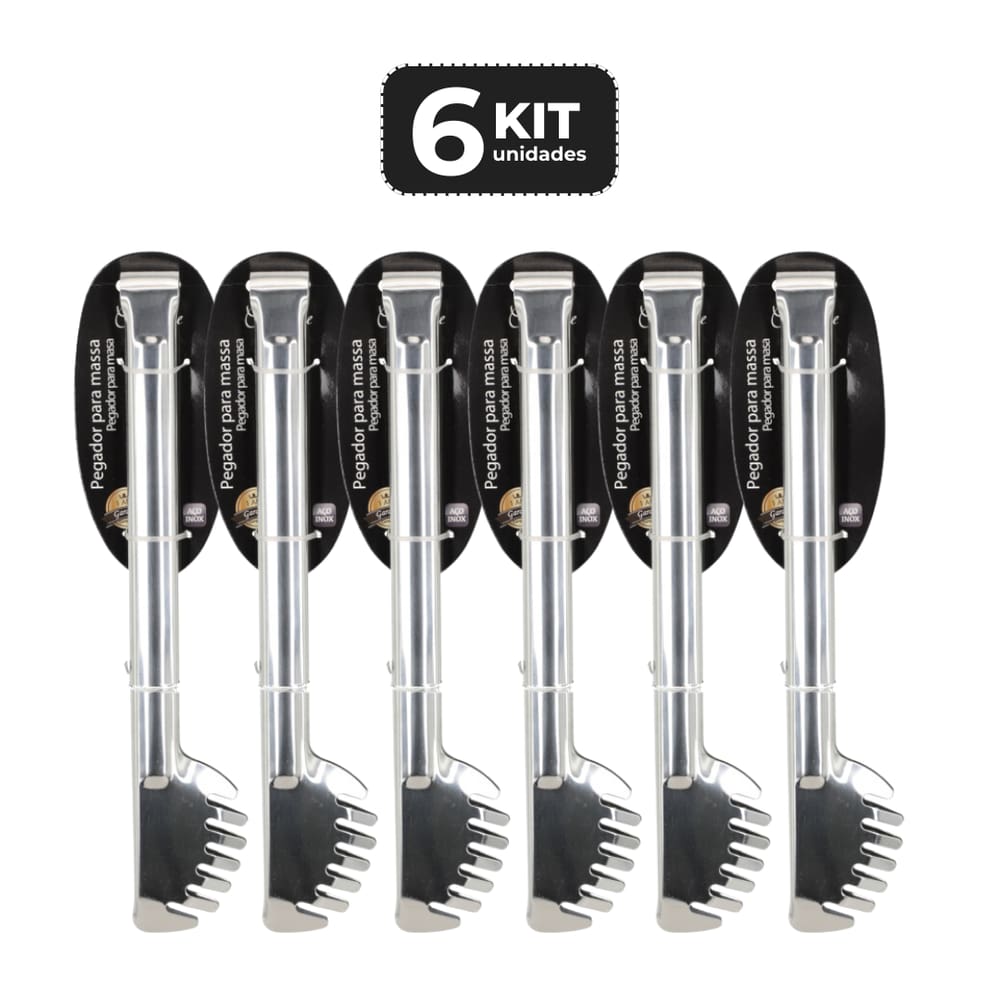 Kit 6 Pegador De Massa Inox 28 Cm