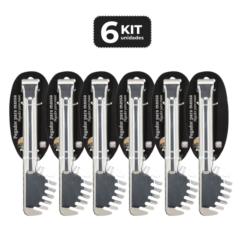 Kit 6 Pegador De Massa Inox 20 Cm