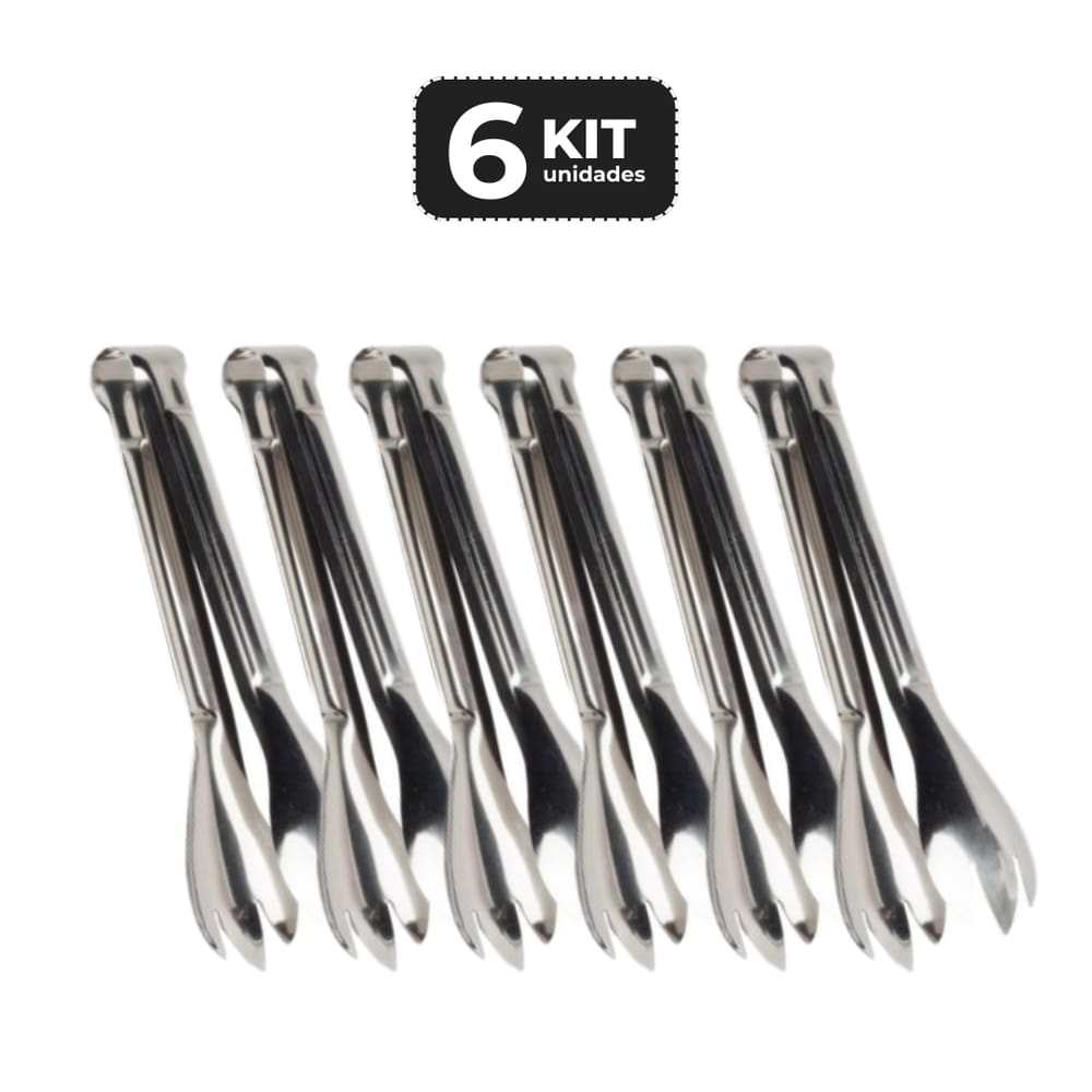 Kit 6 Pegador De Salada Inox 20 Cm