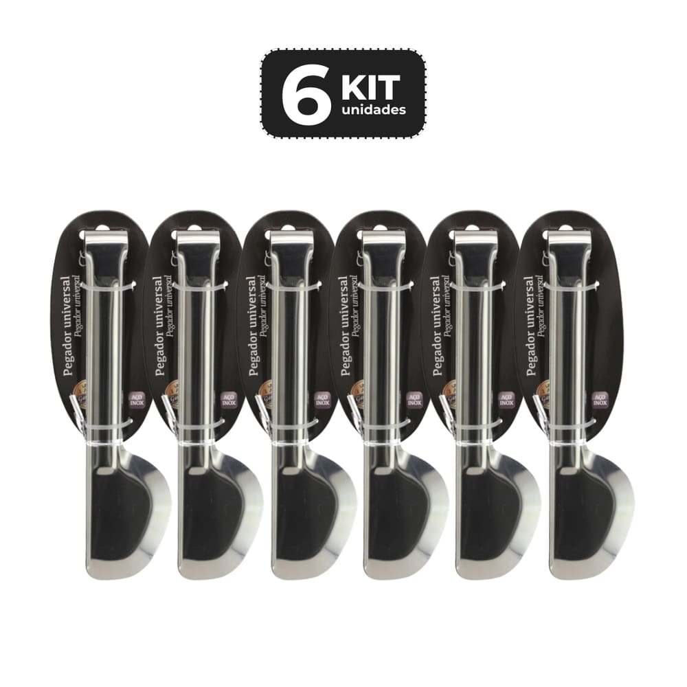 Kit 6 Pegador Universal Inox 20 Cm