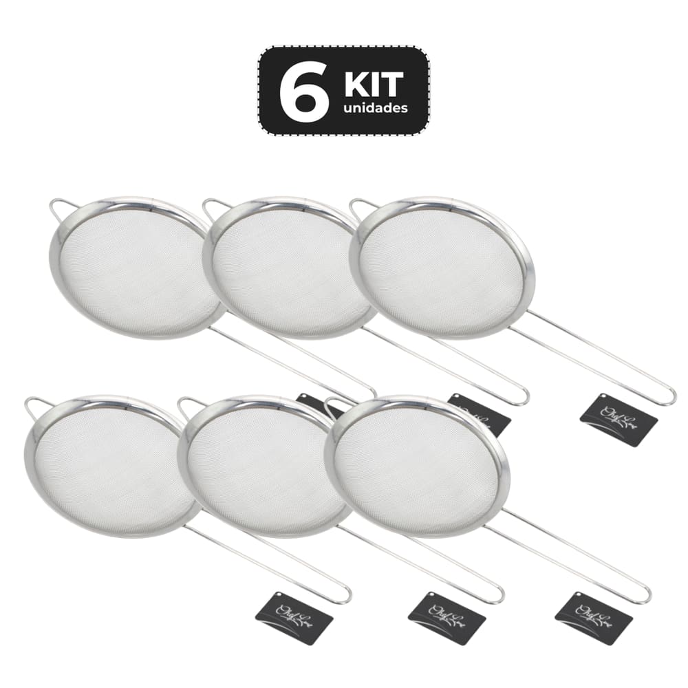 Kit 6 Peneira Inox Ø 16 Cm