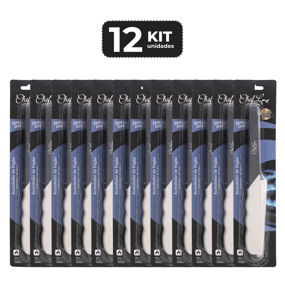 Kit 12 Acendedor De Fogao Cabo Branco E Preto Plus 22