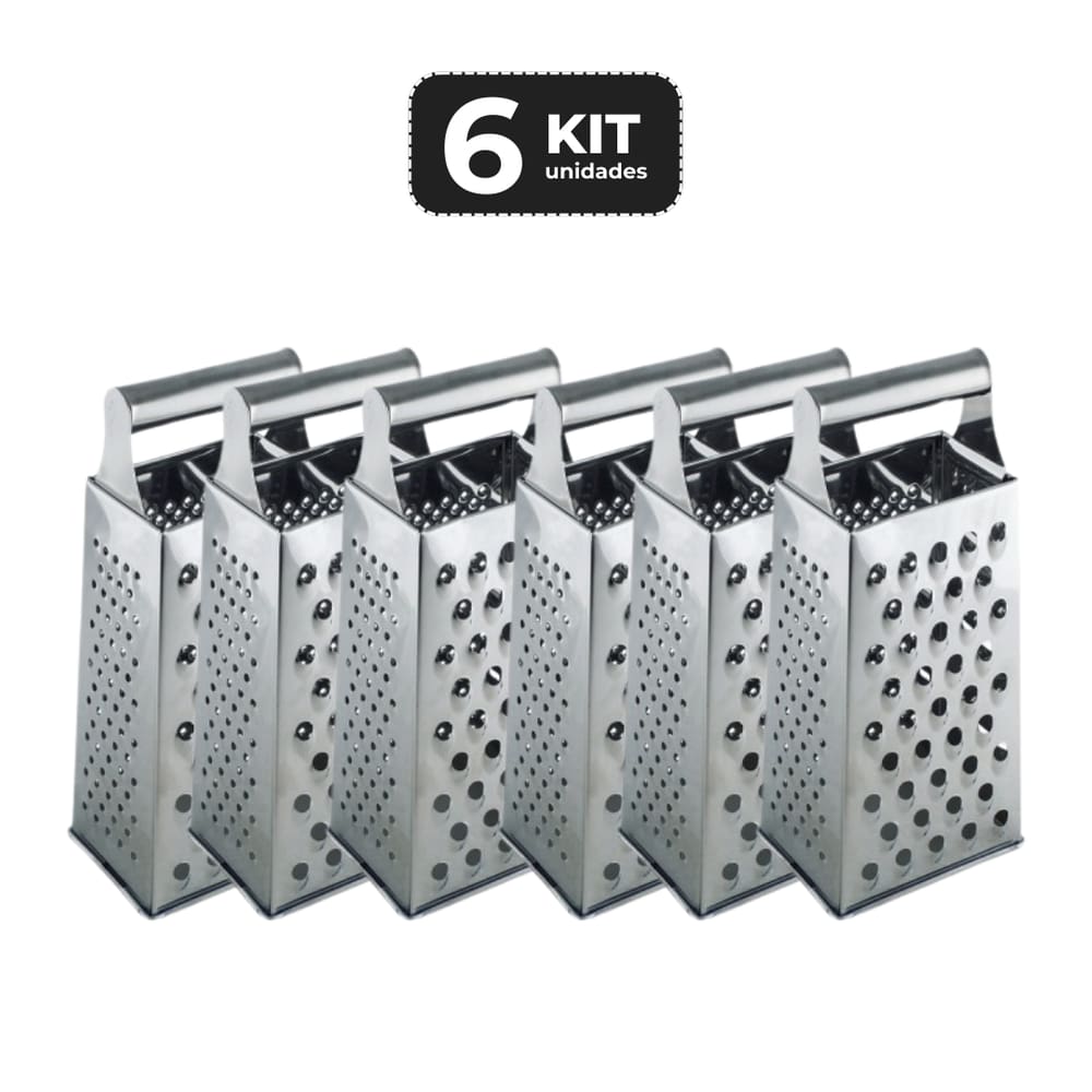KIT 6 RALADOR INOX 4 FACES 9”