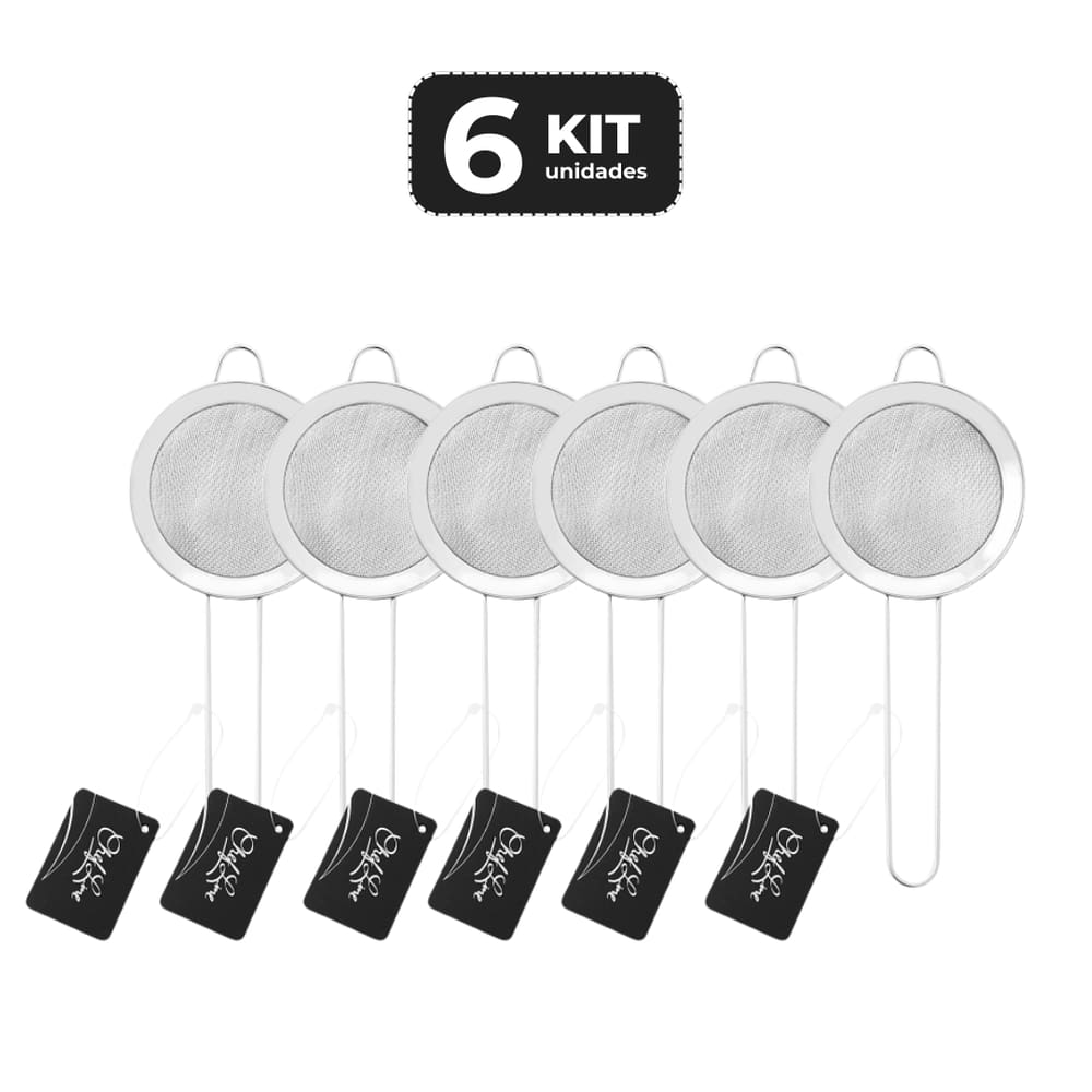 Kit 6 Peneira Inox Ø 8 Cm