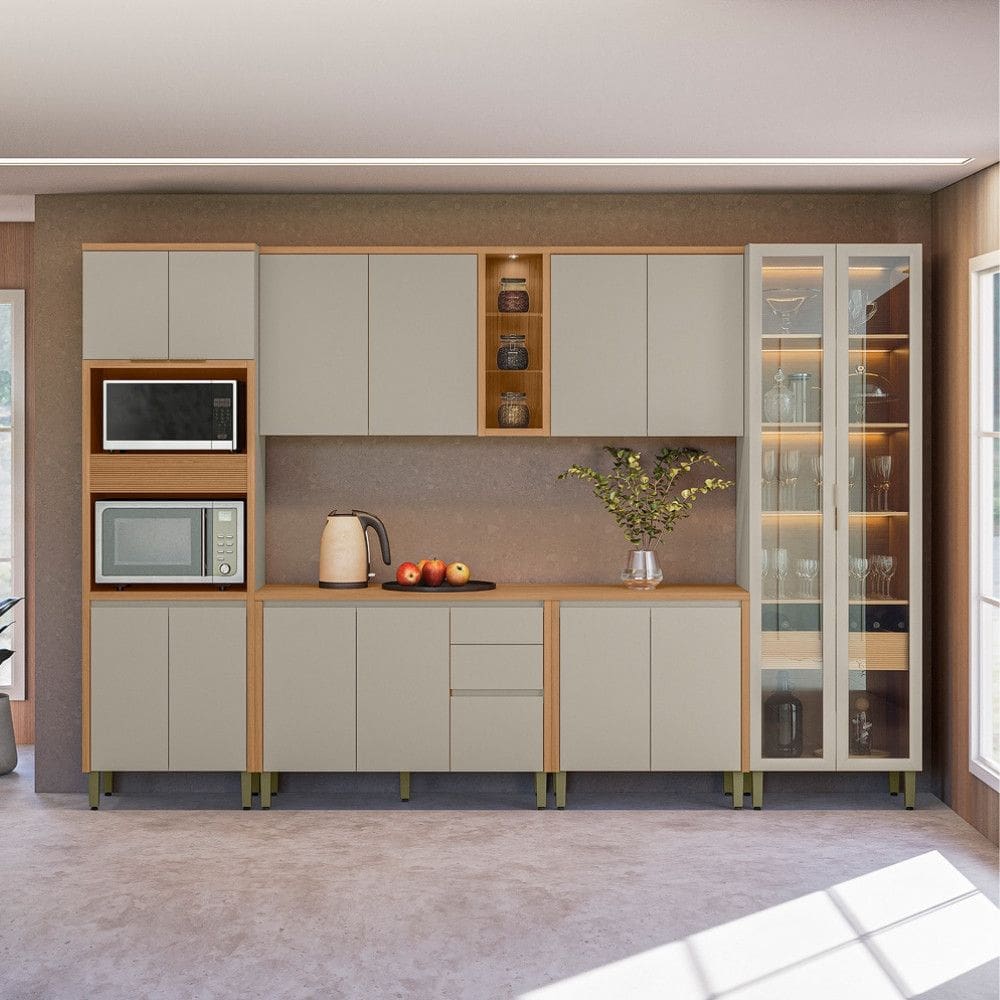 Cozinha Modulada 6 Peças com Tampo Em MDF Allure Linea Brasil