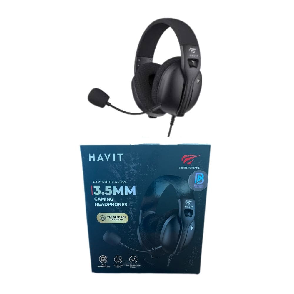 Headset Gamer Havit Fuxi-h5d, 3.5mm, Drivers De 50mm, Preto