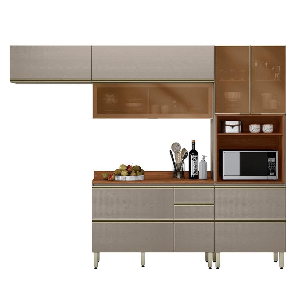 Cozinha Modulada Proença 4 Peças Balcão 120cm com Tampo em MDF - Demartêz