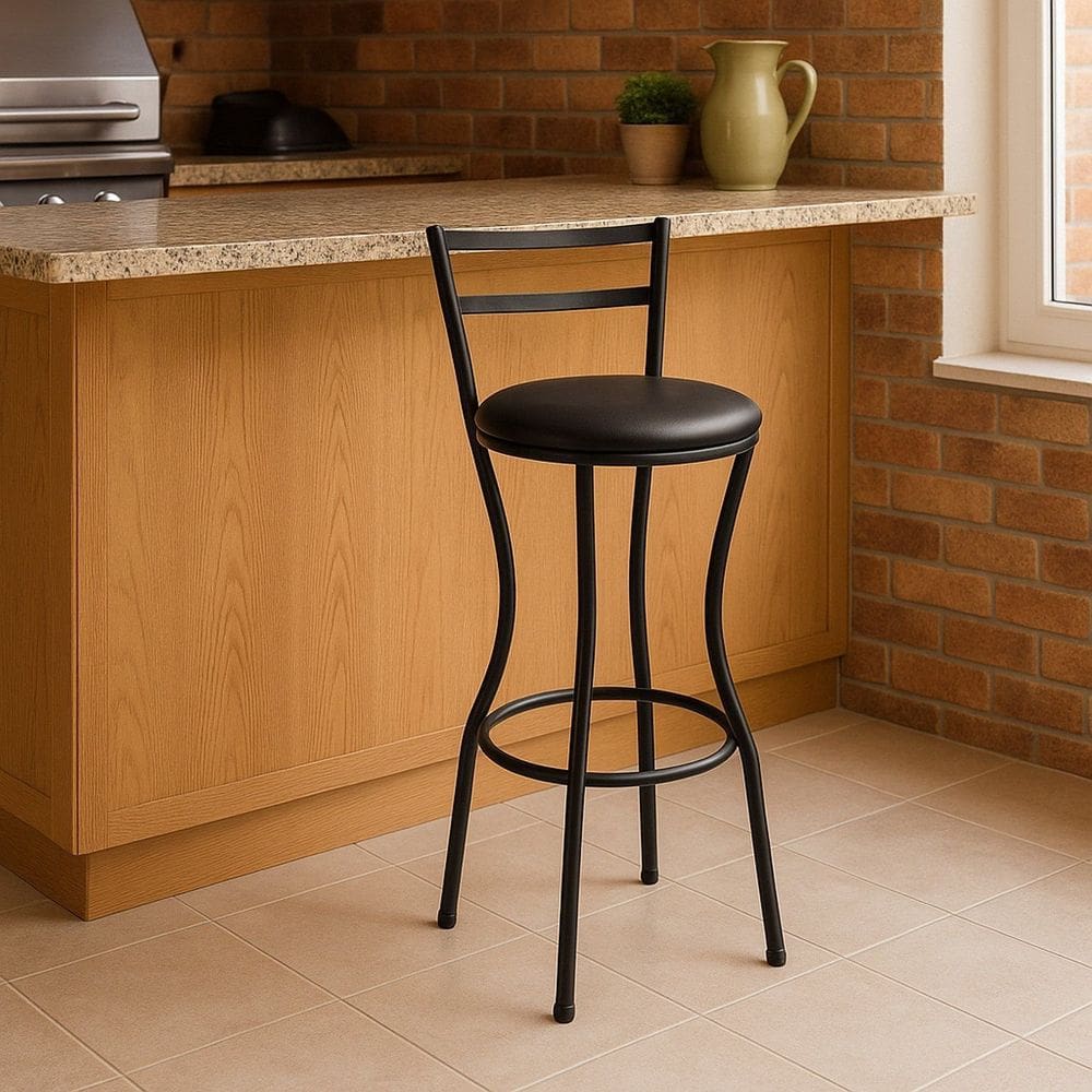 Banqueta para Cozinha Desing Moderno Siena Preto