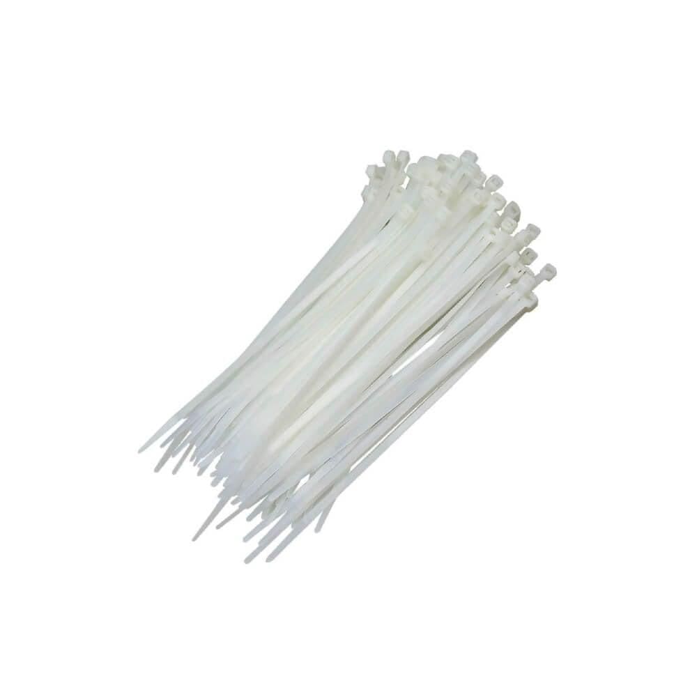 Abraçadeira de Nylon Hulter 300 X 4,8mm com 100 Peças Branca