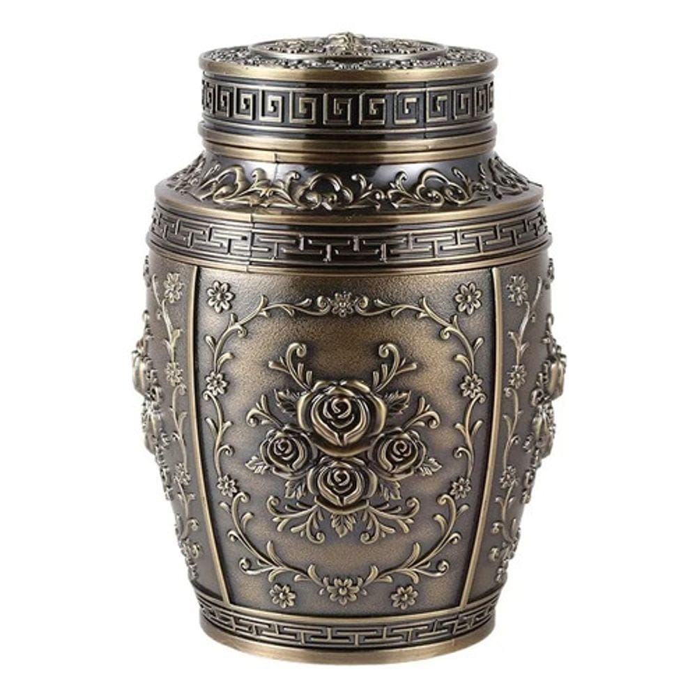 Urna em metal vaso cinza humana cremação funeral rapida entr