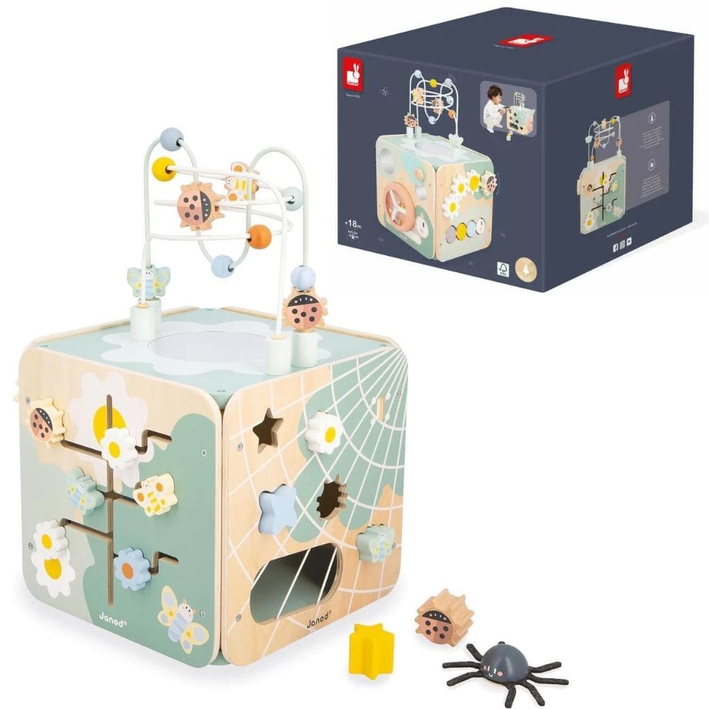 Cubo Multi Atividades Sweet Cocoon Brinquedo Multissensorial em Madeira - Janod