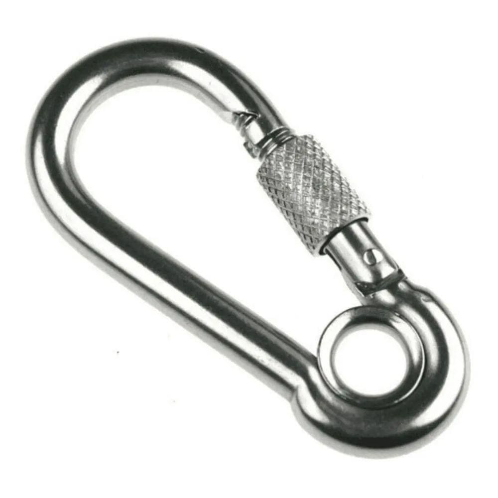 Mosquetão Inox Com Trava 9Mm X 90Mm Com Olhal