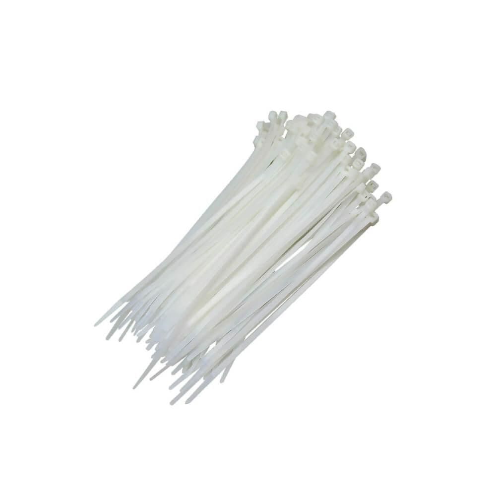 Abraçadeira Nylon 10 x 0,25 cm Hulter 100 Peças Branco HT1100UVBP
