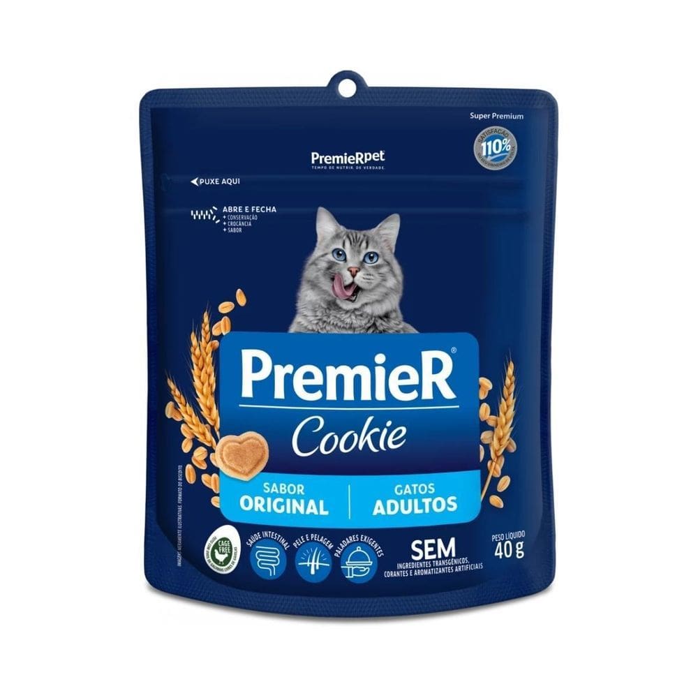 Petisco Premier Cookie Gatos Adultos Sabor 40G