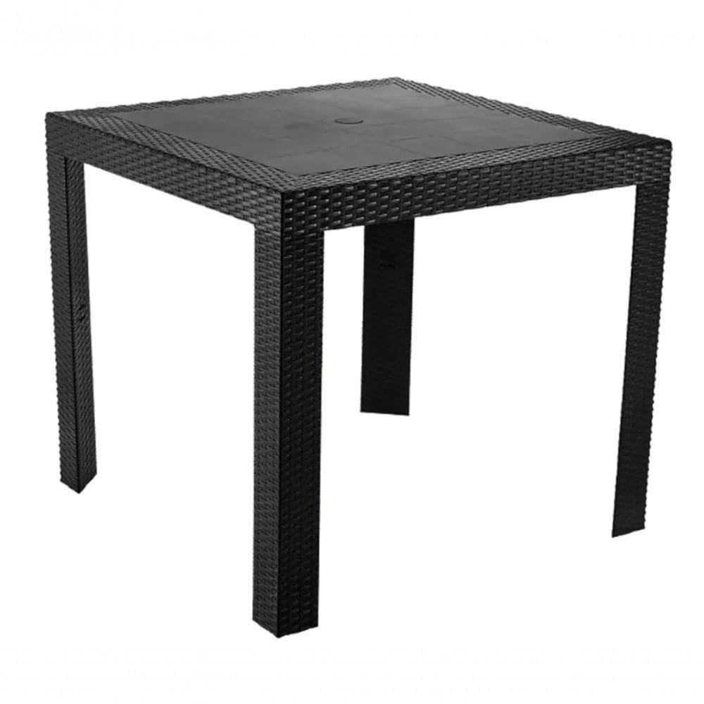 Mesa Quadrada Rattan Montavel Preta Plastico Plasnew