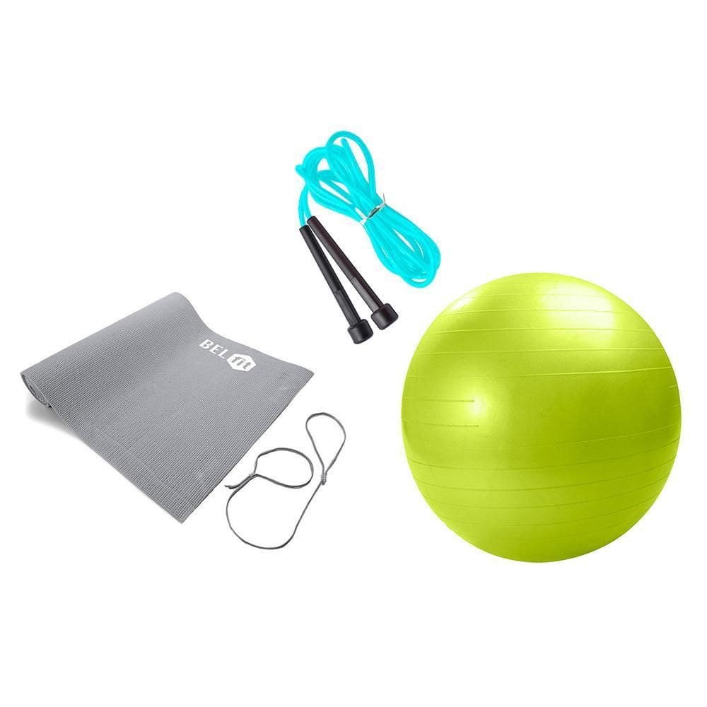 Kit Ginástica Com Bola 55Cm, Corda E Tapete Belfix